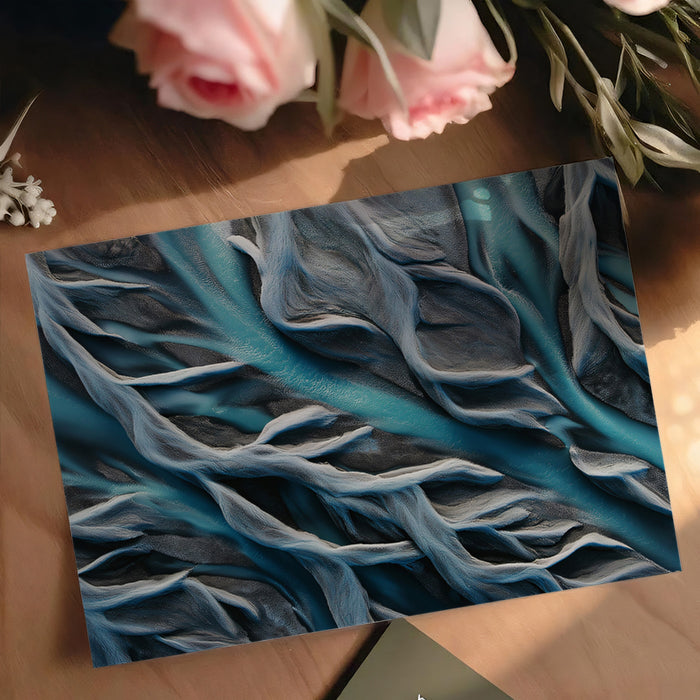 Abstract Nature Mural Wallpaper | Glacial Blue River Veins