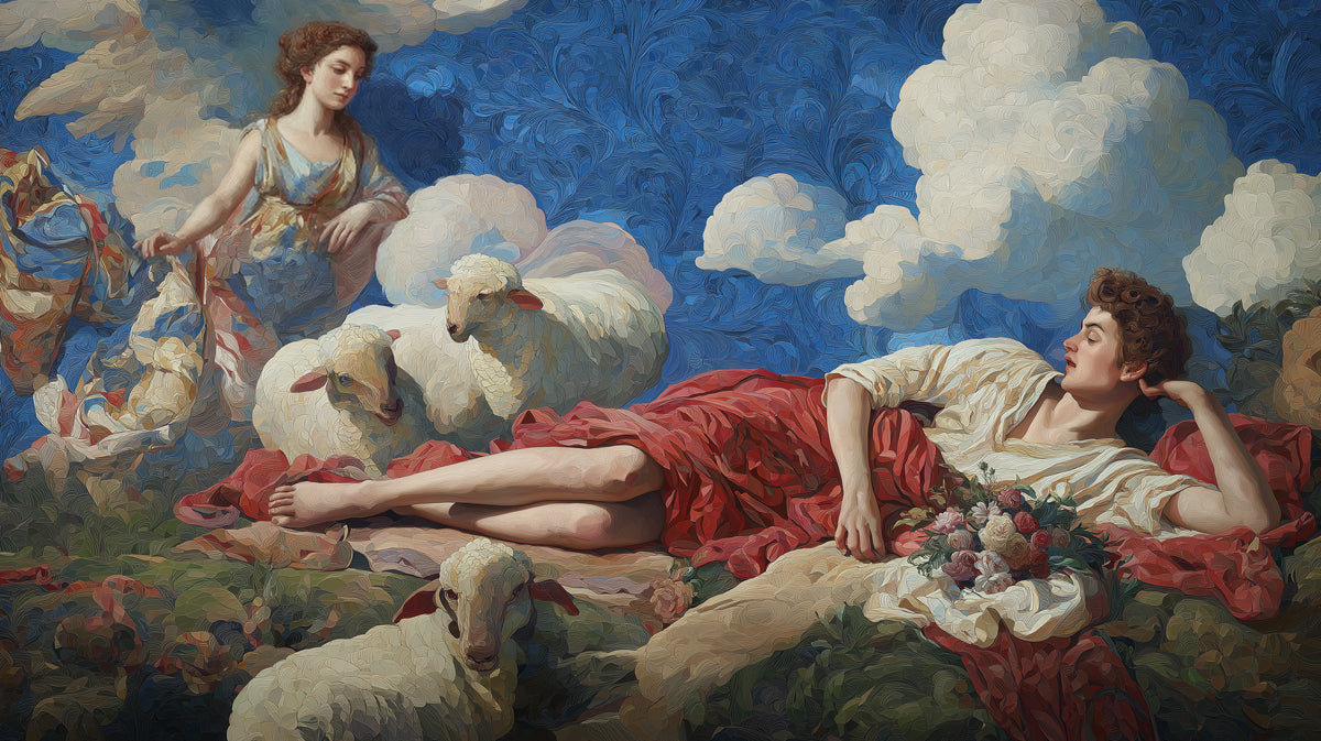 Classic Fine Art Mural Wallpaper | Pastoral Mythological Scene