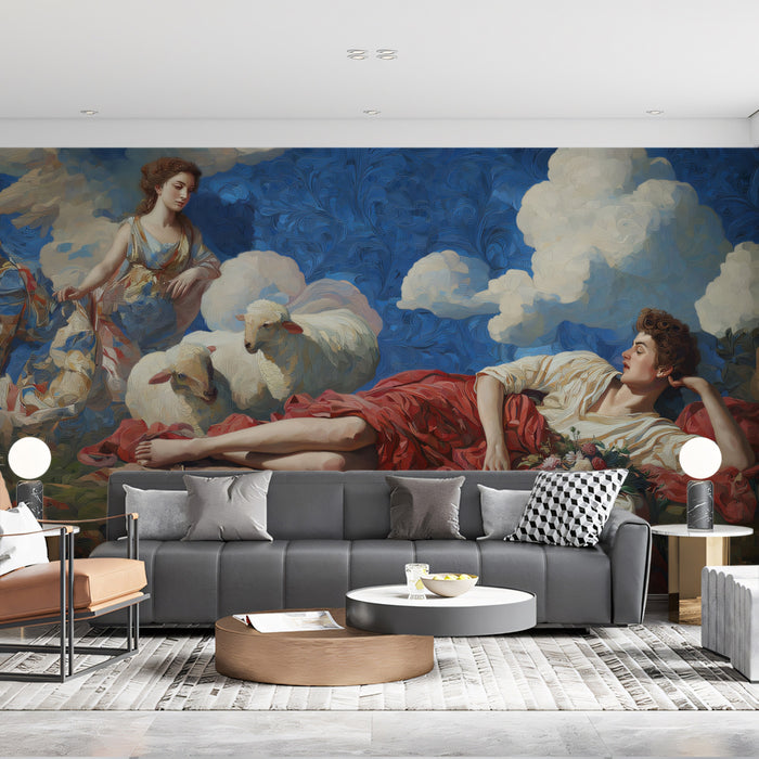 Classic Fine Art Mural Wallpaper | Pastoral Mythological Scene