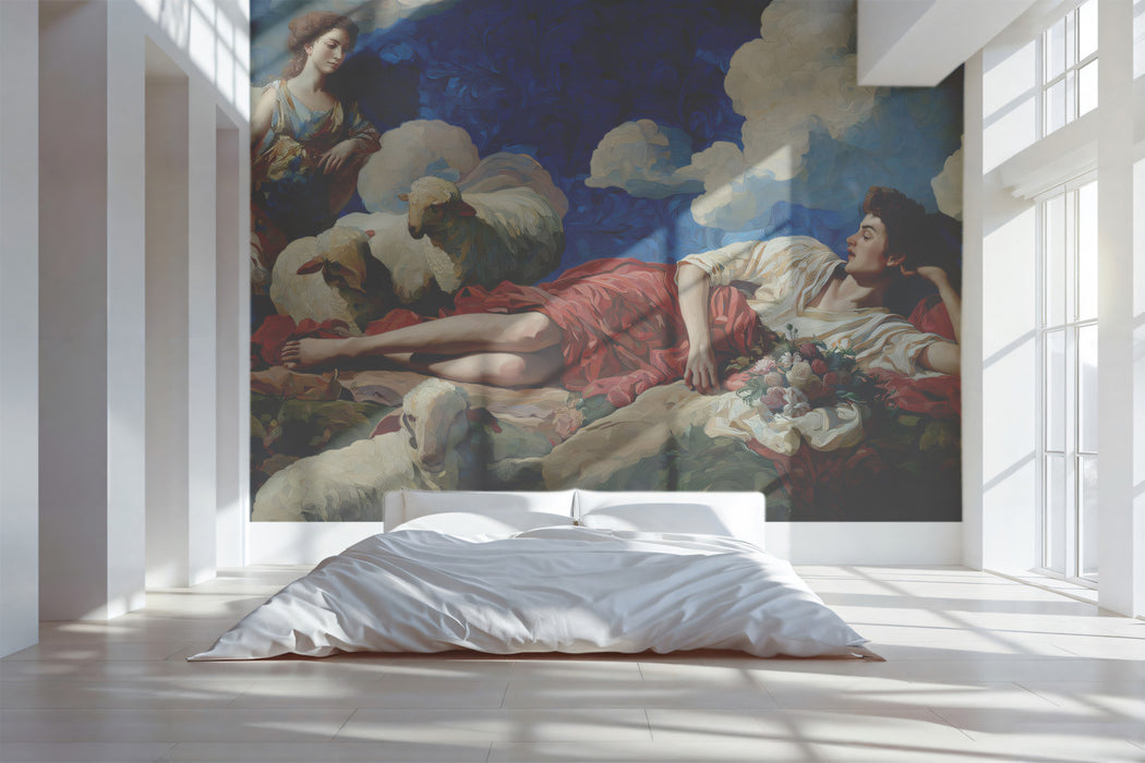 Classic Fine Art Mural Wallpaper | Pastoral Mythological Scene