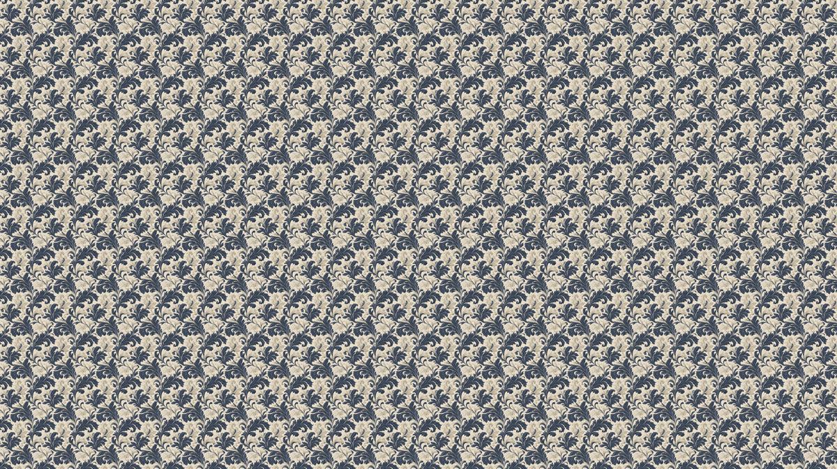 Classic Filigree Mural Wallpaper | Navy & Beige Vine Repeat