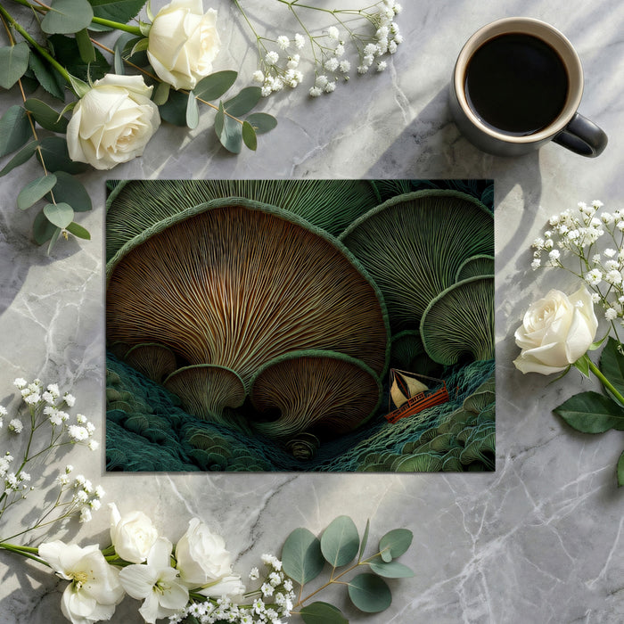 Surreal Nature Mural Wallpaper | Giant Mushroom Forest