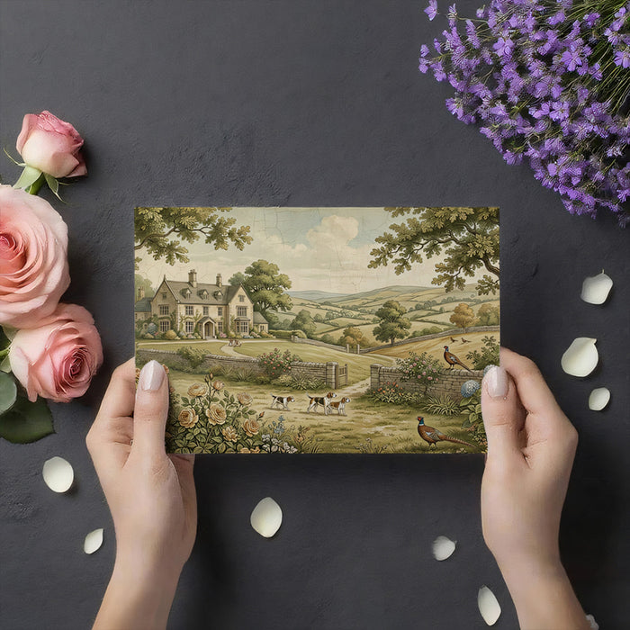 Vintage Pastoral English Country Manor Wall Mural