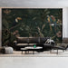 Botanical bird and jungle mural featured in a spacious dining room
