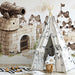A creative study room interior featuring the illustrated cat mural for a unique design touch.