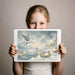 A whimsical child’s bedroom with the fairy and Pegasus wallpaper, styled with soft lighting and neutral textiles.
