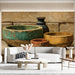Elegant entryway featuring the ceramic mural to provide a welcoming and earthy first impression.