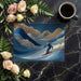 Contemporary gym interior featuring a 3D-style skiing mountain landscape wallpaper.