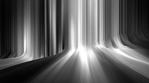 Abstract vertical line pattern in charcoal and white resembling a cascading waterfall
