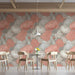 Sophisticated floral wall covering in a home nursery with a warm, neutral color palette