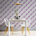 Geometric floral wall design in a clean and bright guest bedroom