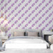 Soft floral lilac wallpaper installed in a light and airy modern nursery