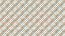 A geometric wallpaper pattern with dusty rose and sage green floral motifs in a diamond tile arrangement.