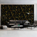 Elegant olive leaf wall mural applied in a contemporary bedroom suite