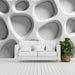 Sophisticated entryway wall decorated with a textured white coral-style mural