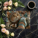 Kitten mural design featured on a bedroom accent wall behind a white bed frame