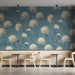 The botanical chrysanthemum pattern used in a quiet bar provide a calm and artistic backdrop.