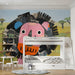 A bright and inspiring bedroom with the whimsical lion mural on the feature wall.