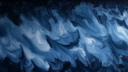 Abstract wallpaper pattern with swirling indigo, midnight blue, and icy slate waves