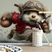 A creative nursery space featuring the adventurous bear design, complemented by soft wooden toys.