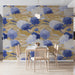 Art Nouveau inspired chrysanthemum wallpaper in a dining room