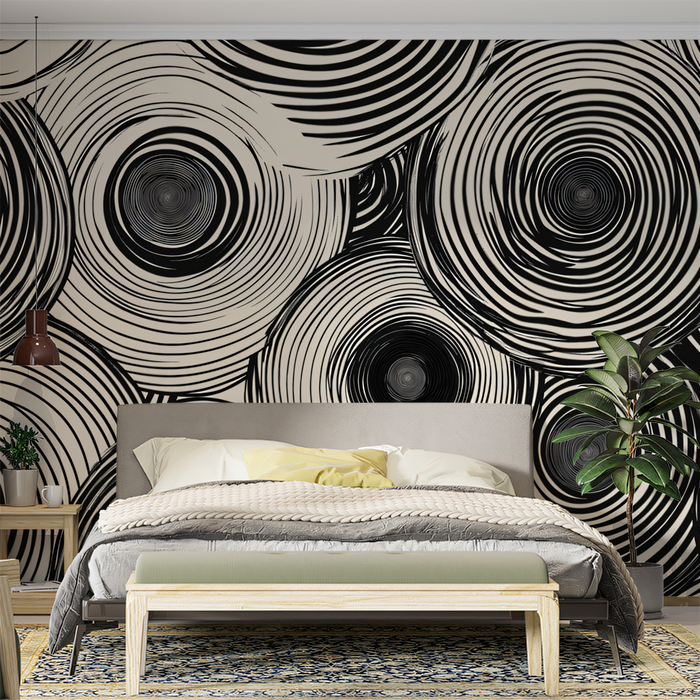 Circular - Patterned Wallpaper in Bedroom