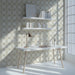 Minimalist study with neutral ogee geometric mural wallpaper