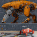 Teen boy nursery with a large-scale mechanical robot blueprint wall mural