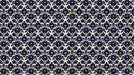 A repeating damask pattern featuring deep midnight navy floral motifs on a creamy off-white background