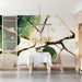 Dining room decorated with elegant abstract kintsugi wallpaper design