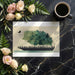 Artistic nature mural featured on a quiet study room wall with wooden furniture