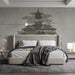 The pagoda landscape design used to create a calm bedroom in a living room space.