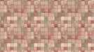 A repeating pattern of weathered mosaic tiles in shades of dusty rose, terracotta, and warm beige with vintage etched designs.