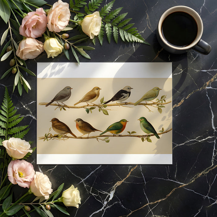 A nursery wall decorated with a delicate vintage bird pattern for a sophisticated nature-inspired theme