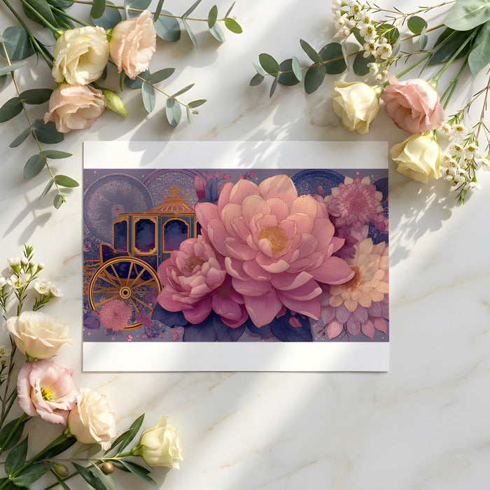 A cozy dressing room with an elegant floral and carriage wallpaper pattern on a feature wall.