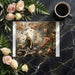 A whimsical bedroom wall mural depicting a fox in a rose garden with warm ambient lighting.