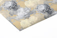 A stylish living room with the floral wallpaper providing a refined backdrop to modern furniture.