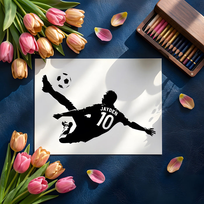 Modern home gym interior featuring a dynamic soccer action mural as a motivational focal point