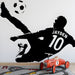 Playroom design featuring a bold athletic soccer mural for an active kid's space