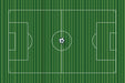 Soccer field wallpaper pattern with grass green stripes and a ball