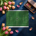 Modern playroom featuring a football field wall mural design
