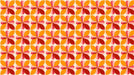 Repeating geometric 70s style flower pattern in ochre, orange, and crimson on cream