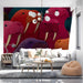 Playful commercial retail space interior featuring a vibrant, high-contrast walrus mural design.