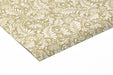 Golden ochre floral wall mural accenting a traditional bedroom headboard wall
