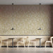 Detailed botanical wallpaper pattern in an elegant bar or library space