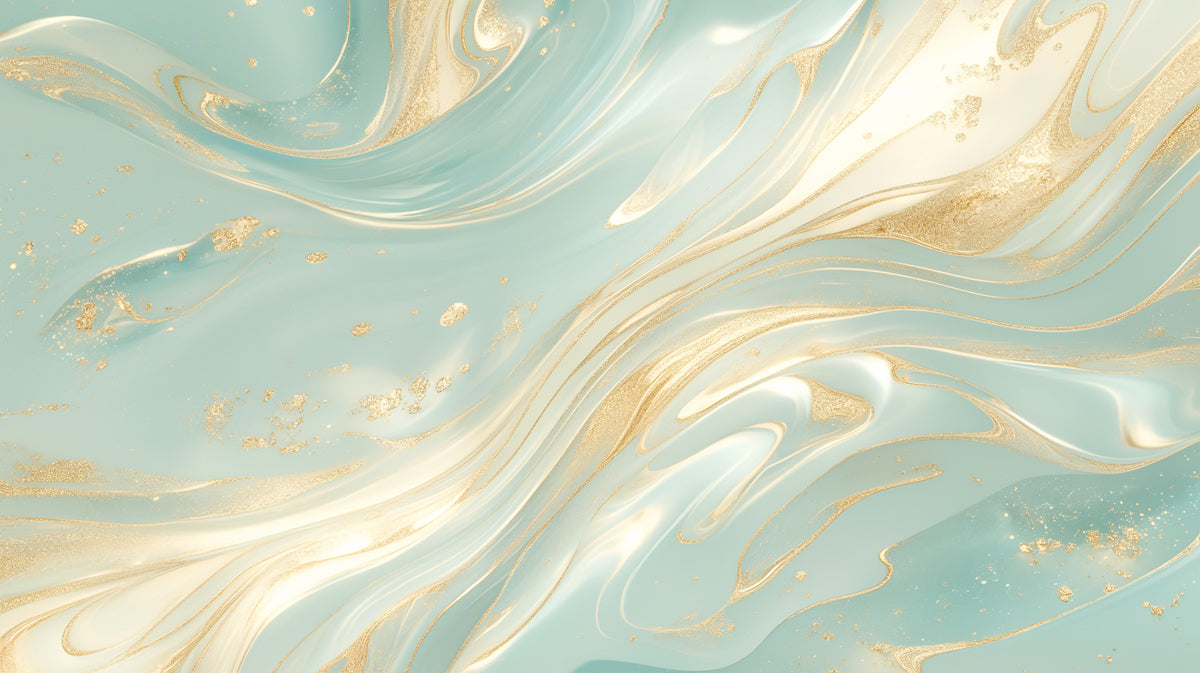 Türkis und Gold Spirale Wandbildtapete | Türkis, Gold und Weiß Marmor 