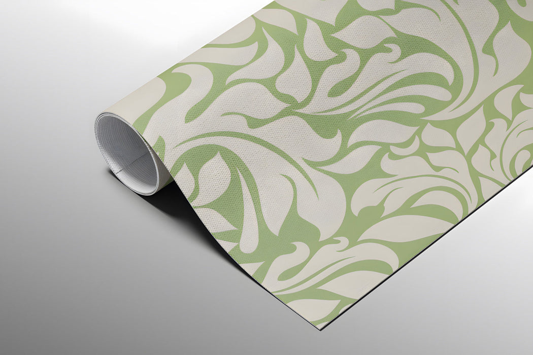 Traditional botanical scroll pattern in a bedroom