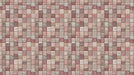 A mosaic tile wallpaper pattern featuring varying shades of blush pink, mauve, and dusty rose with small floral motifs.