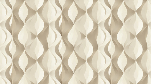 Geometric wallpaper pattern featuring interlocking cream and oatmeal petal shapes with subtle 3D shading