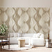 Professional livingroom space with a subtle textured geometric mural